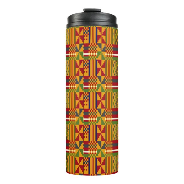 Termo Patrón étnico de Kente - Textil africano vibrante (Anverso)