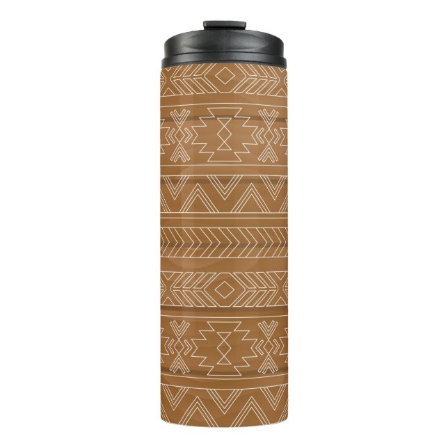 Termo Patrón étnico en tablas de madera. Ilustración vin (Anverso)