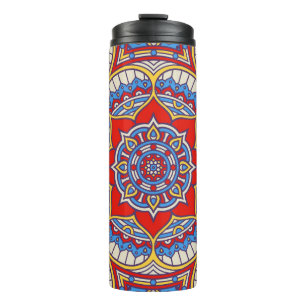 Termo Patrón étnico floral, sin fisuras bohemias.
