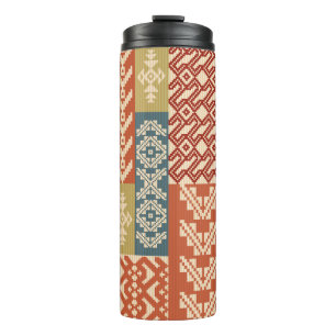 Termo Patrón étnico ornamental geométrico