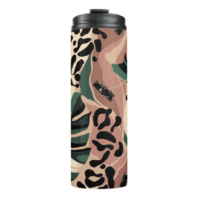 Termo Patrón exótico moderno con piel de leopardo. Creat (Anverso)