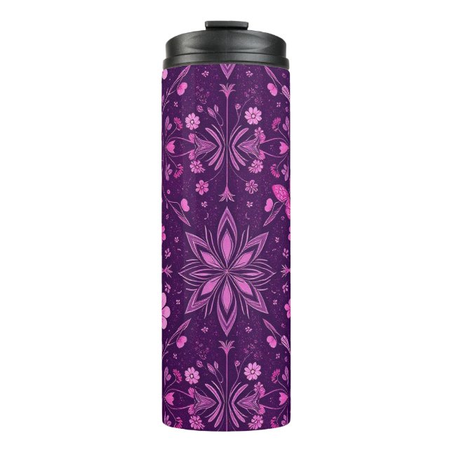 Termo Patrón Fairycore de flor-Pink y Púrpura (Anverso)