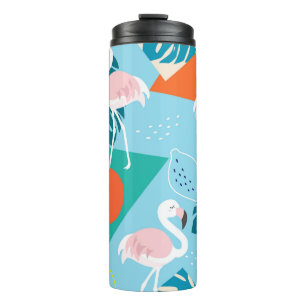 Termo Patrón Flamingo Tropical, Moderno.
