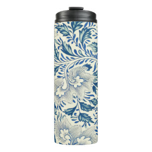 Termo Patrón floral azul Diseño antiguo asiático