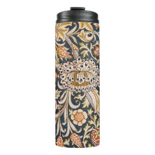 Termo Patrón floral azul vintage Trent de William Morris