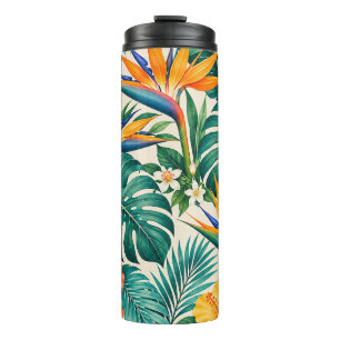Termo Patrón floral botánico paraíso tropical