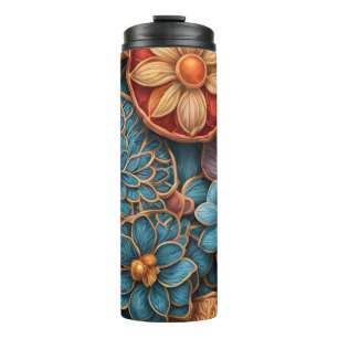 Termo Patrón floral colorido