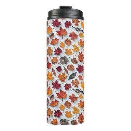 Termo Patrón floral con hojas caídas 4 - Tumbler