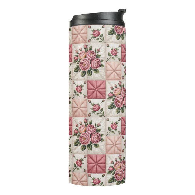 Termo Patrón floral continuo, patrón de rosas continuo (Rotado hacia la izquierda)