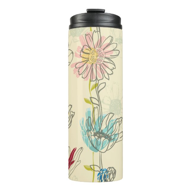 Termo Patrón floral de acero inoxidable (Anverso)