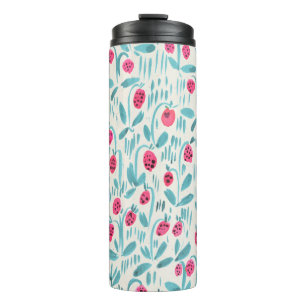 Termo Patrón floral de acuarela sin foco sobre textura 