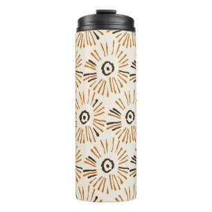 Termo Patrón floral de batik geométrico sin foco en otoñ