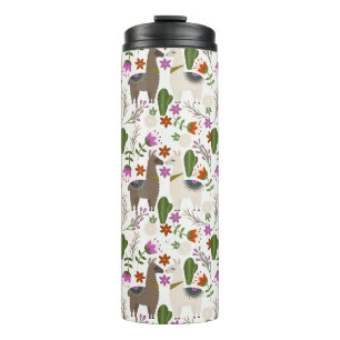 Termo Patrón Floral de Cactus de Alpaca Amante de los An