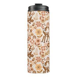 Termo Patrón floral de ciervo de bosque de cuajo