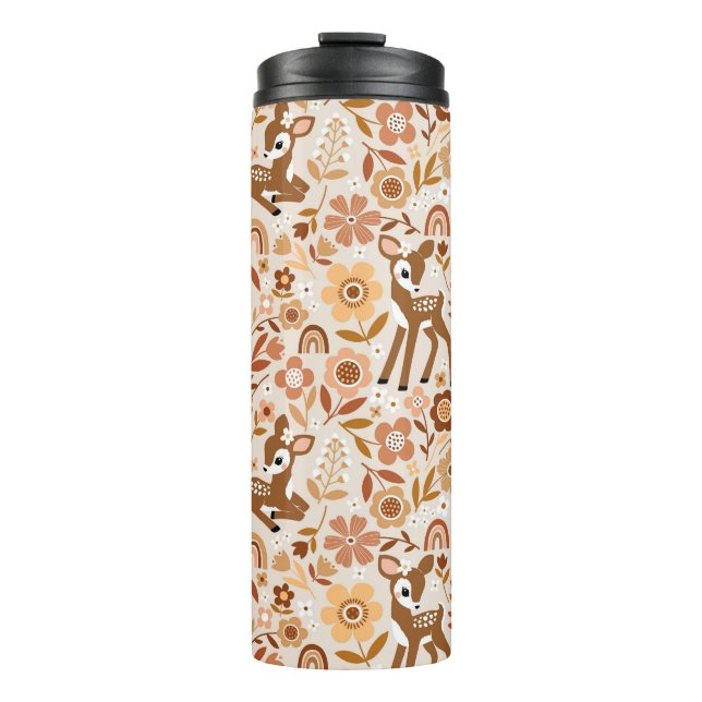 Termo Patrón floral de ciervo de bosque de cuajo (Anverso)