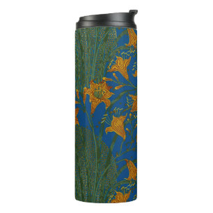 Termo Patrón floral de día de lirios vintage de Walter C