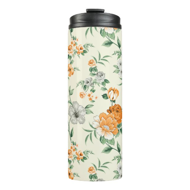 Termo Patrón floral de jardín amarillo suave (Anverso)