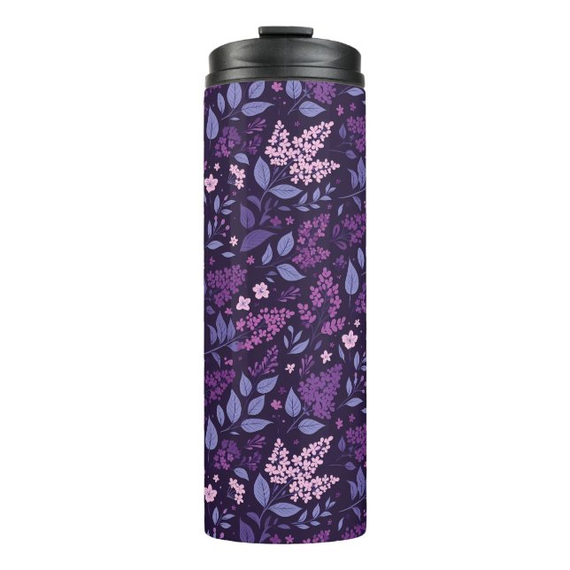Termo Patrón floral de Lilac vibrante (Anverso)