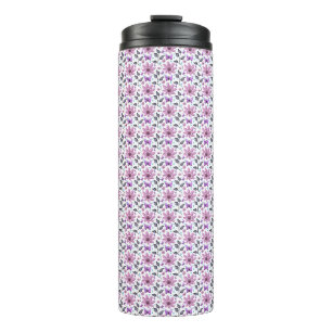 Termo Patrón floral de mariposa morada Cottagecore lindo