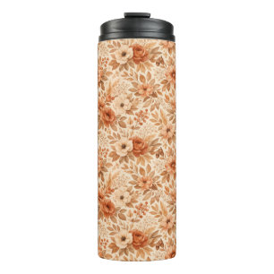 Termo Patrón floral de otoño acogedor