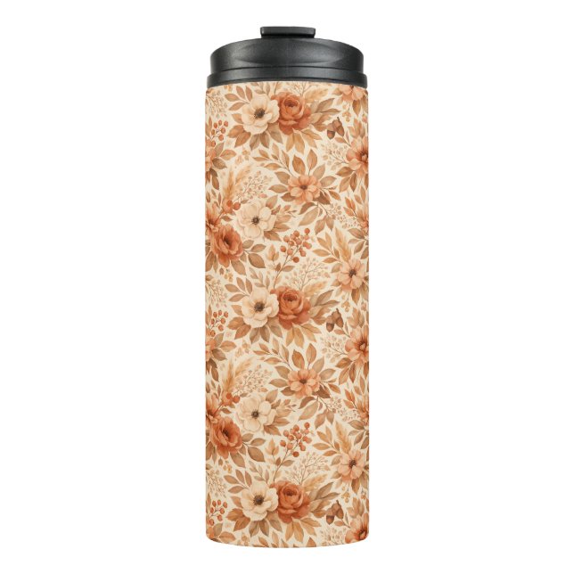 Termo Patrón floral de otoño acogedor (Anverso)