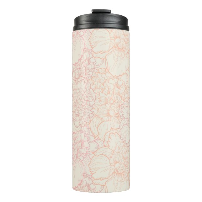 Termo Patrón floral de peones rosados (Anverso)