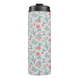 Termo Patrón floral de prado de coral
