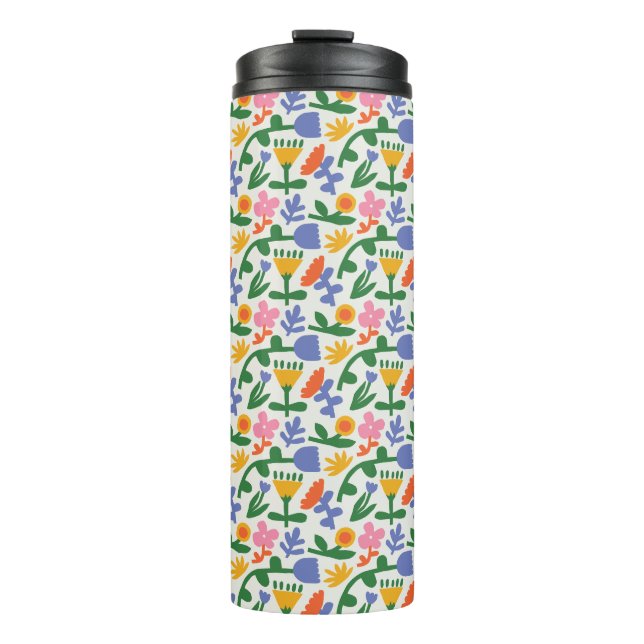 Termo Patrón floral de primavera divertida (Anverso)