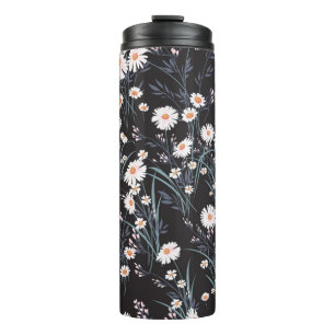 Termo Patrón floral de primavera sin soldadura con marea