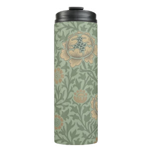 Termo Patrón floral de William Morris Grafton en verde s
