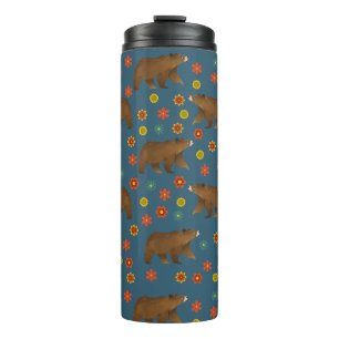 Termo Patrón floral del oso