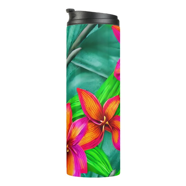 Termo Patrón floral del paraíso tropical (Rotado hacia la derecha)