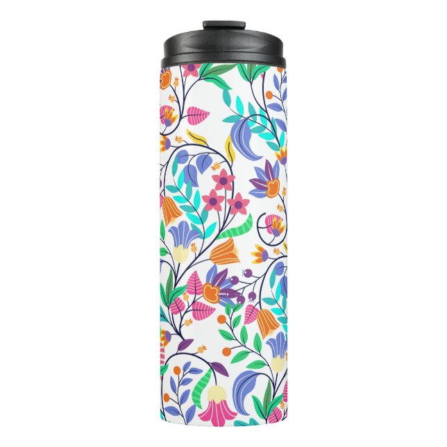 Termo Patrón floral exótico colorido (Anverso)