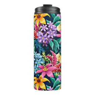 Termo Patrón floral exótico pintado a mano-23001