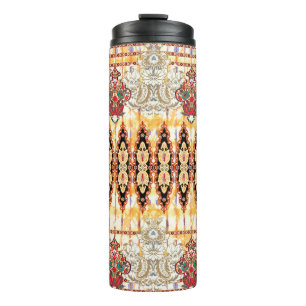 Termo Patrón floral hongo étnico sin foco