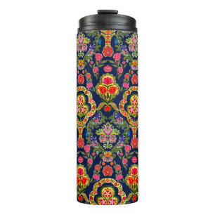 Termo Patrón floral hongo étnico sin foco