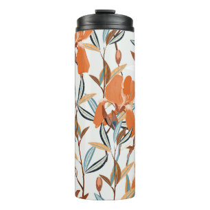 Termo Patrón floral Iris del Naranja de la cosecha