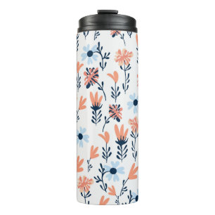 Termo Patrón floral natural sin soldadura, flores abstra