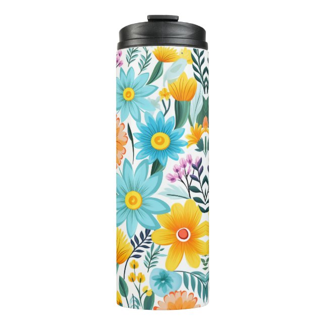 Termo Patrón floral negro femenino (Anverso)