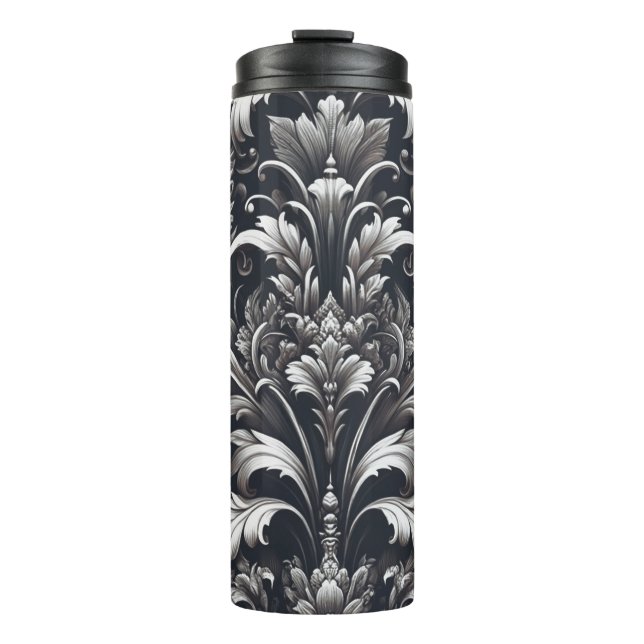 Termo Patrón floral ornamental gótico oscuro en negrita  (Anverso)