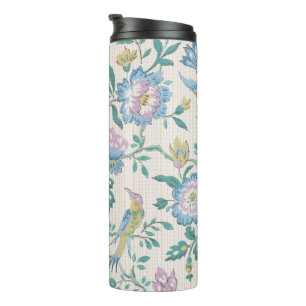 Termo Patrón Floral Pastel de Pájaro Vintage Chinoiserie