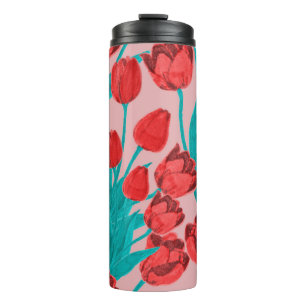 Termo Patrón floral primaveral sin soldadura con tobillo
