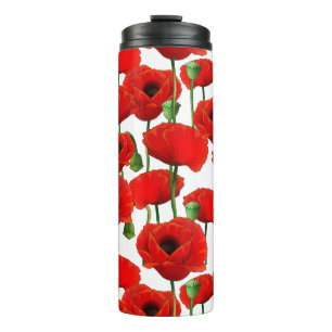 Termo Patrón floral Red Poppies