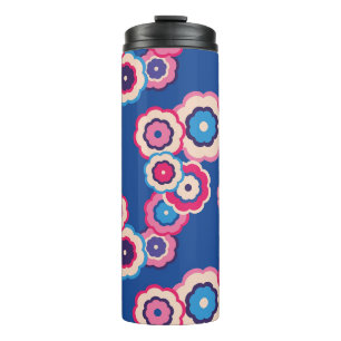 Termo Patrón floral retro de los sesenta