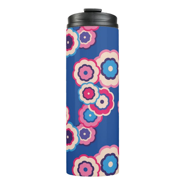 Termo Patrón floral retro de los sesenta (Anverso)
