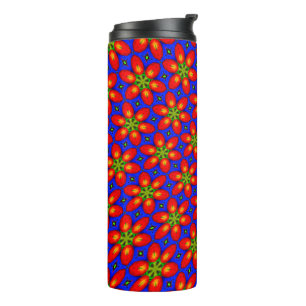 Termo Patrón floral rojo curado