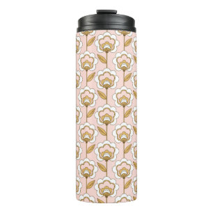 Termo Patrón floral rosa de los jardines retro