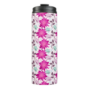 Termo Patrón floral rosa vibrante   Flores modernas y at