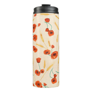 Termo Patrón floral silvestre sin soldadura sobre un fon