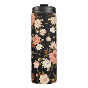 Termo Patrón floral sin fisuras con hibisco. Retroceso 